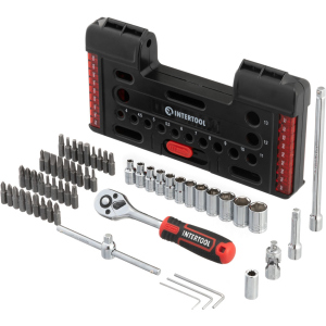 Набор отверточных насадок и головок Intertool Storm с трещеткой 57 предметов (VT-3657) ТОП в Николаеве