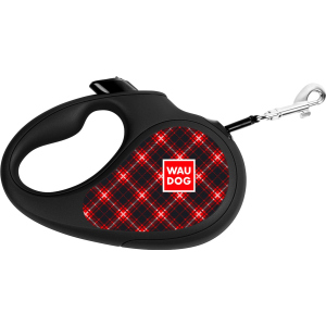 Повідець-рулетка для собак Collar WAUDOG R-leash, малюнок "Шотландка", M, до 25 кг, 5 м, світловідбивна стрічка (8125-0098-01) ТОП в Миколаєві