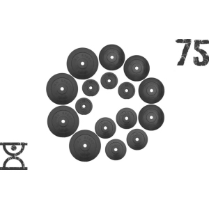 Комплект бітумних дисків RN-Sport 75 кг (4x10 кг, 4x5 кг, 4x2.5 кг, 4x1.25 кг) (RNbitset75) в Миколаєві