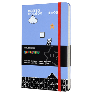 Записна книга Moleskine Super Mario 13 х 21 см 240 сторінок у лінійку Синя (8058647621180) надійний