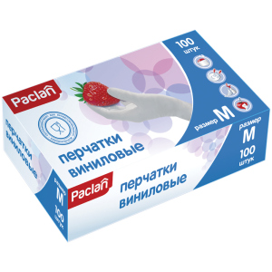 Перчатки виниловые Paclan M 100 шт (4610015980141) лучшая модель в Николаеве