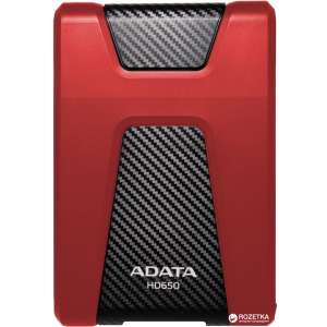 Жесткий диск ADATA DashDrive Durable HD650 1TB AHD650-1TU31-CRD 2.5" USB 3.1 External Red лучшая модель в Николаеве