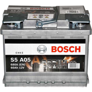 Автомобільний акумулятор Bosch AGM 6СТ-60 (S5A050) 60 Ач (-/+) Euro 680 А (0 092 S5A 050) краща модель в Миколаєві