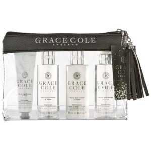 Набір для жінок Grace Cole Travel Set White Nectarine & Pear + косметичка (5055443697510) краща модель в Миколаєві