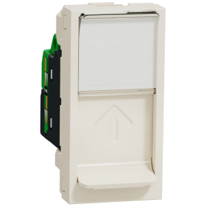 Розетка RJ45 1-модульна Schneider Electric Unica New Studio категорія 6 ​​UTP Бежева (NU341444) в Миколаєві