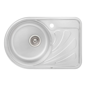 Кухонна мийка Qtap 6744L Satin 0,8 мм (QT6744LSAT08) краща модель в Миколаєві