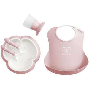 Набір дитячого посуду BabyBjorn Baby Dinner Set Powder Pink Рожевий (070064) (7317680700643)