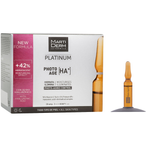 Ампули MartiDerm Platinum Photo-Age Ampollas HA+ 30 шт х 2 мл (8437000435440) краща модель в Миколаєві