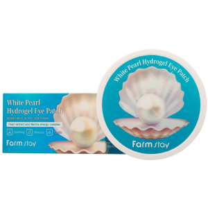 Гідрогелеві патчі для очей FarmStay White Pearl Hydrogel Eye Patch Освітлювальні з перлами 60 шт 90 г (8809460461169) в Миколаєві