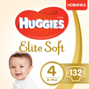 Подгузники Huggies Elite Soft 4 8-14 кг 132 шт (5029054566220) в Николаеве