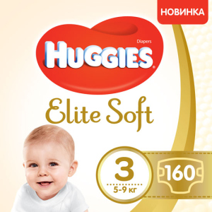 Подгузники Huggies Elite Soft 3 5-9 кг 160 шт (5029054566213) ТОП в Николаеве