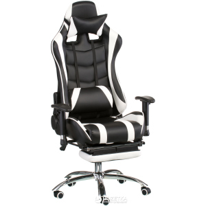 Кресло Special4You ExtremeRace with footrest Black/White (E4732) лучшая модель в Николаеве