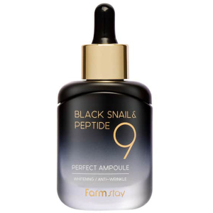 Сироватка для обличчя FarmStay Black Snail &amp; Peptide 9 Perfect Ampoule Омолоджувальна з чорним равликом та пептидами 35 мл (8809639172292) ТОП в Миколаєві