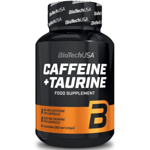 Предтренировочный комплекс Biotech Caffeine+Taurine 60 капсул (5999076234196) в Николаеве