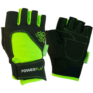 Перчатки для фитнеса PowerPlay 1728 XS Black/Green (PP_1728_XS_Black/Green) ТОП в Николаеве