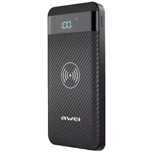 Портативная батарея AWEI P55K 10000mAh Wireless Power Bank Black ТОП в Николаеве