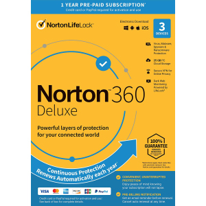 Антивирус Norton 360 Deluxe 25GB для 3 ПК на 1 год ESD-электронный ключ в конверте (21409592) ТОП в Николаеве