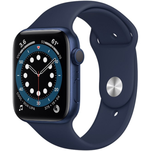 Смарт-годинник Apple Watch Series 6 GPS 44mm Blue Aluminium Case with Deep Navy Sport Band (M00J3UL/A) рейтинг