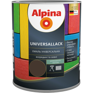 Емаль Alpina Universallack Шовковисто-матова 0.75 л Шоколадна (948103754) рейтинг