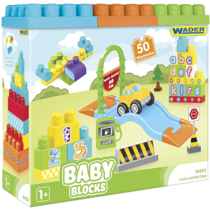 Конструктор Wader Baby Blocks Мои первые кубики 50 элементов в коробке (41450) (5900694414501) надежный