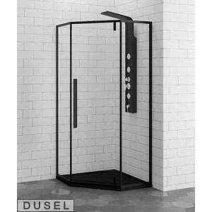 Душова кабіна Dusel DL197 Black Matt 90х90х190 без піддону (TR-50190) в Николаеве