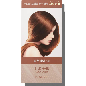 Крем-краска для волос The Saem SilK Hair Color Cream Gray Hair Cover Light Brown 60 г + 60 г (8806164149911/8806164169438) лучшая модель в Николаеве