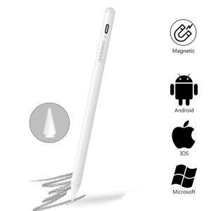 Стілус універсальний Goojodoq Active Magnetic 3 Gen Android iPhone (iPad до 2017) Type-C 1.2mm White краща модель в Миколаєві