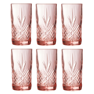 Набір високих склянок Luminarc Зальцбург Pink 6 шт х 380 мл (P9166/1) ТОП в Миколаєві