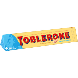 Упаковка шоколаду Toblerone Молочний з хрустким мигдалем 100 г х 20 шт (7622300710620) в Миколаєві
