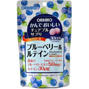 Вітаміни Orihiro Чорниця та Лютеїн 60 г 120 жувальних таблеток (4571157256757)