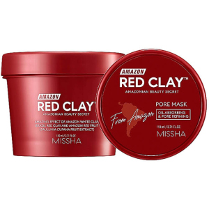 Маска для обличчя на основі червоної глини Missha Amazon Red Clay Pore Mask 110 мл (8809643534987) краща модель в Миколаєві