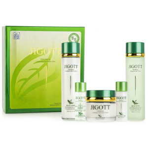 Набор для ухода за лицом Jigott Зеленый Чай Well-being Green Tea Skin Care 3SET (8809541281266) ТОП в Николаеве