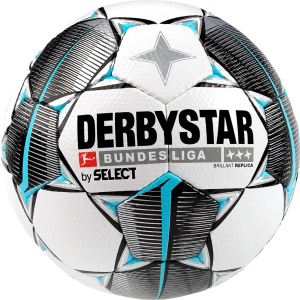 Мяч футбольный Select Derbystar MB BL Brillant Replica (147) №5 White-Black-Turquoise (4030793088677)