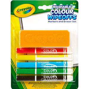 Набор фломастеров Crayola Washable для сухого стирания с щеткой 5 шт (256417.012) (0071662093020) в Николаеве