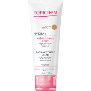 хороша модель Тональний крем Topicrem Hydra+ Radiance Tinted Cream SPF40 з ефектом сяйва середній 40 мл (3700281703597)