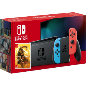 Nintendo Switch Neon Blue-Red (Upgraded version) + Гра Mortal Kombat 11 (російська версія) краща модель в Миколаєві