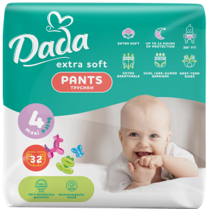 Трусики-підгузки Dada Extra Soft 4 Maxi 9-15 кг 32 шт (4820174980689)