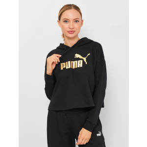 Худі Puma ESS+ Cropped Metallic Hoodie 58689101 M Puma Black-GOLD (4063699348941) краща модель в Миколаєві