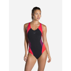 Купальник злитий жіночий Speedo Fit Splice Muscleback 810379B345 34UK Чорний (5053744248608)