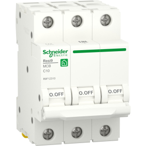 Автоматичний вимикач Schneider Electric RESI9 10 А, 3P, крива, 6кА в Миколаєві