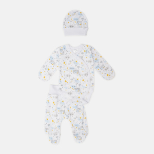 Комплект (боді+повзунки+чепчик) Garden Baby 40194-02 62 см Хмари блакитні (4824019402220) в Миколаєві