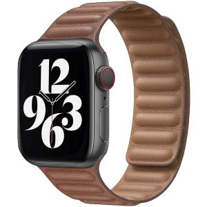 Ремінець Promate Maglet-44 для Apple Watch 42-44 мм 1/2/3/4/5/6/SE Brown (maglet-44.brown) ТОП в Миколаєві