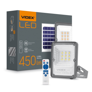 Прожектор VIDEX 10W LED із сонячною панеллю краща модель в Миколаєві