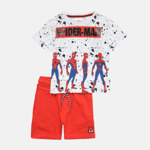 Комплект (футболка + шорти) Disney Spiderman UE1057 98 см Білий (3609084858100) краща модель в Миколаєві