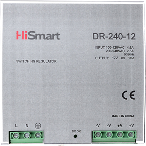 Блок питания HiSmart 12V 20A 240W DIN (DR-240-12) лучшая модель в Николаеве