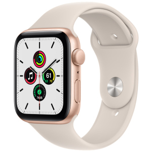 Смарт-часы Apple Watch SE GPS 44mm Gold Aluminium Case with Starlight Sport Band (MKQ53UL/A) краща модель в Миколаєві