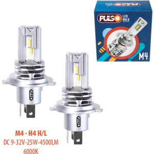 Автолампи Pulso M4-H4-H/L/LED-chips CREE/9-32v/2x25w/4500Lm/6000K (M4-H4) краща модель в Миколаєві