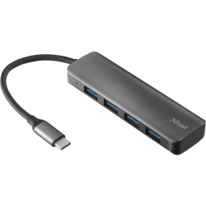 USB-хаб Trust Halyx USB-C to 4-Port USB-A 3.2 Aluminium (TR23328) ТОП в Миколаєві