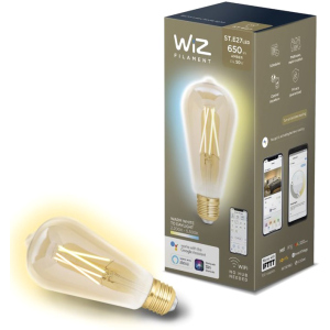 хороша модель Розумна лампочка WIZ Smart LED Wi-Fi ST64 E27 DW FA Q Warm Dimmable Filament 550lm 2200K (WZE21016411-A)