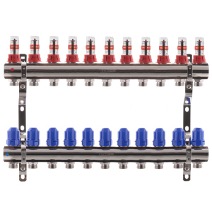 хорошая модель Коллекторный блок с расходомерами KOER KR.1110-11 1”x11 WAYS (KR2648)